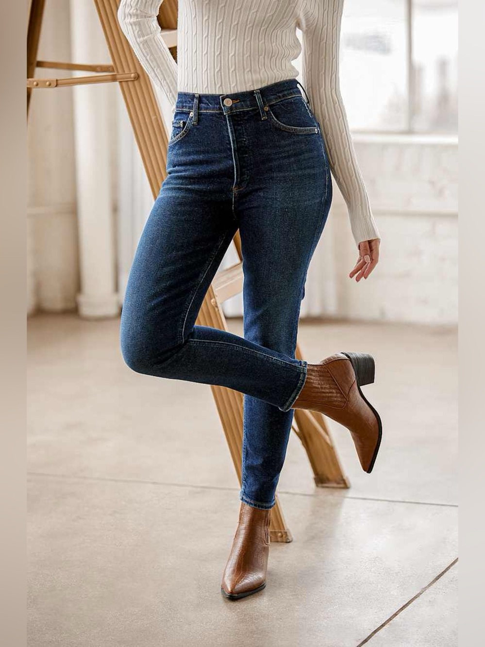 Agolde Nico High Rise Dark Wash Skinny Jeans size 26